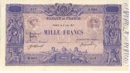 littérature,caserio,lyon,sadi carnot,billets français,mille francs rose et bleu